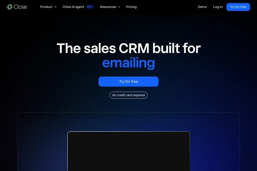 Close CRM Landing Page