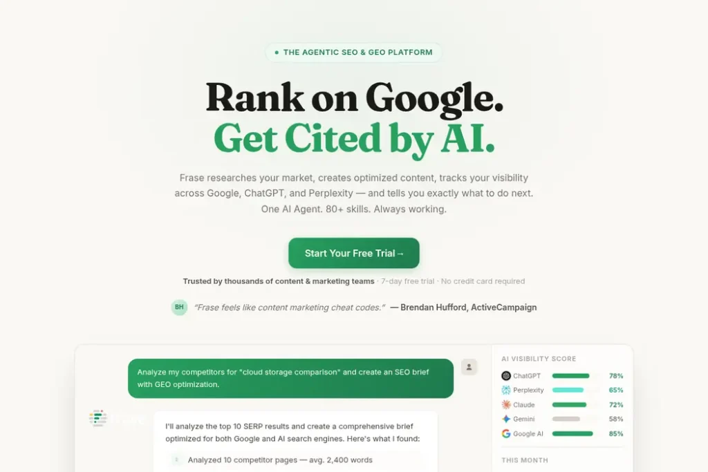 Frase.io Landing Page
