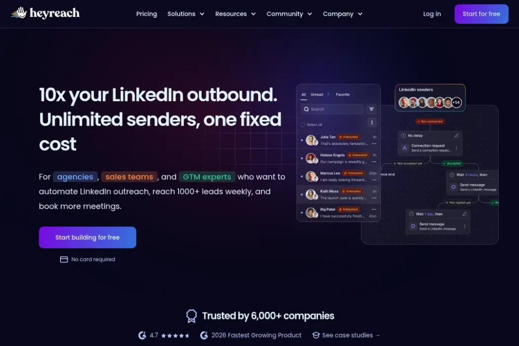 HeyReach Landing Page