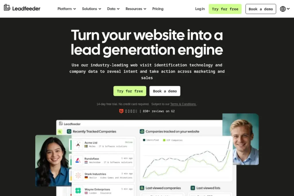 Leadfeeder Landing Page