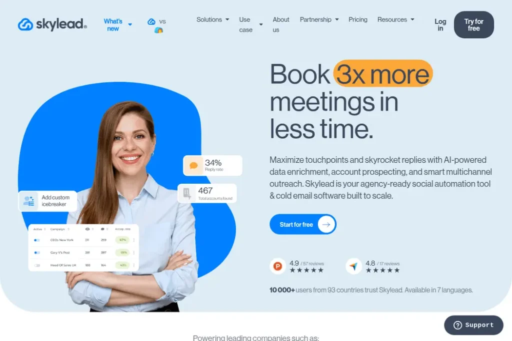 Skylead Landing Page