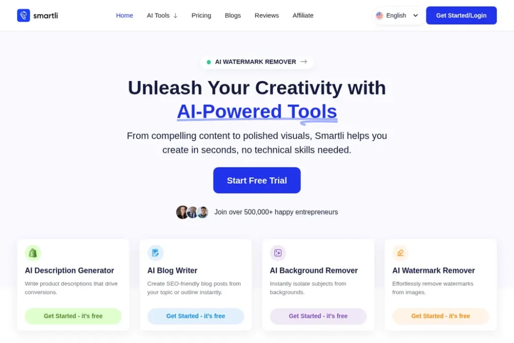 Smartli Landing Page