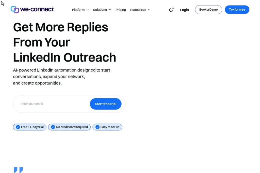 We-Connect Landing Page