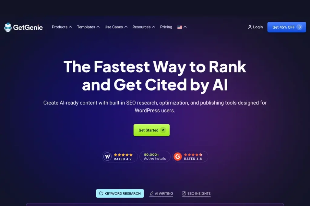 GetGenie Landing Page