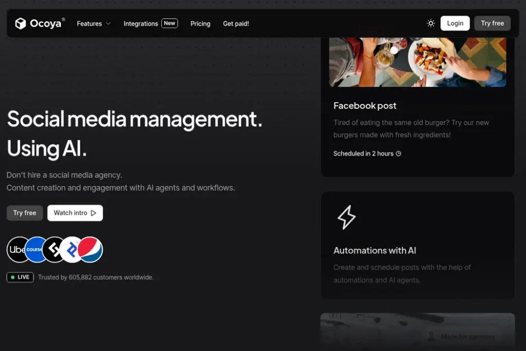 Ocoya Landing Page